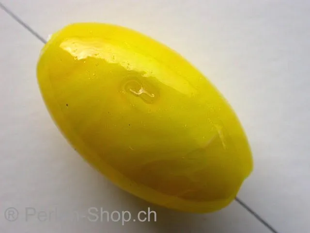 White Foil Oval, yellow, ±30x18mm, 1 pc.