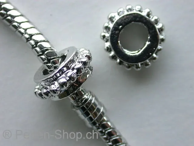 Troll-Beads Style, metall spacer, ±10x4mm, 1 Stk.