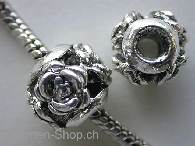 Troll-Beads Style, rose, ±12x13mm, 1 Stk.