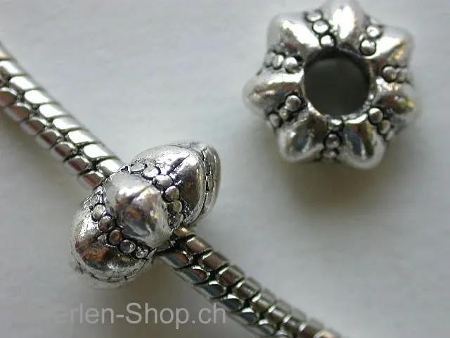 Troll-Beads Style, metall spacer, ±12x6mm, 1 Stk.