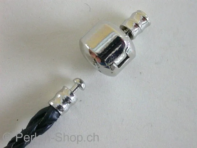 Troll-Beads Style-Style Verschluss für 3mm Band, ±4x8mm, platinumfarbig, 1 Stk.