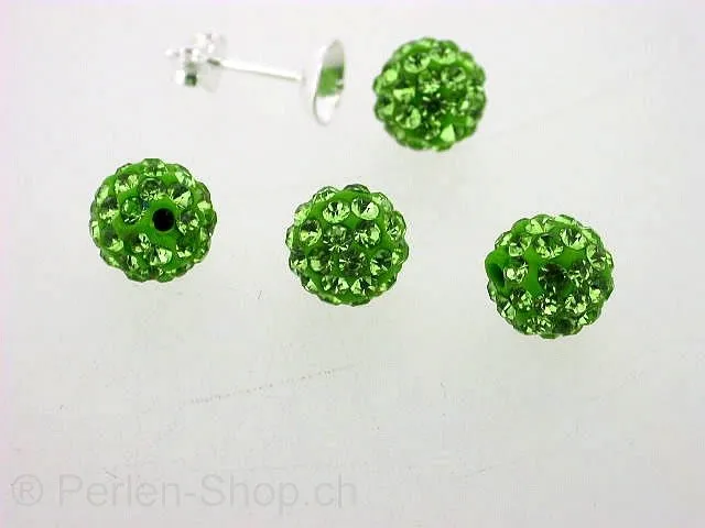 Shambala Beads 1/2 lochung, grün, 8mm, 1 Stk.