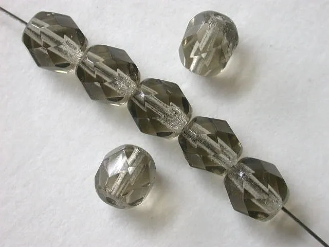 Facet-Polished Glassbeads, 6mm, 50 pc.
