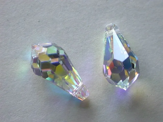 Swarovski pendant drops, 6000, 15.0x7.5mm, crystal ab, 1 pc.