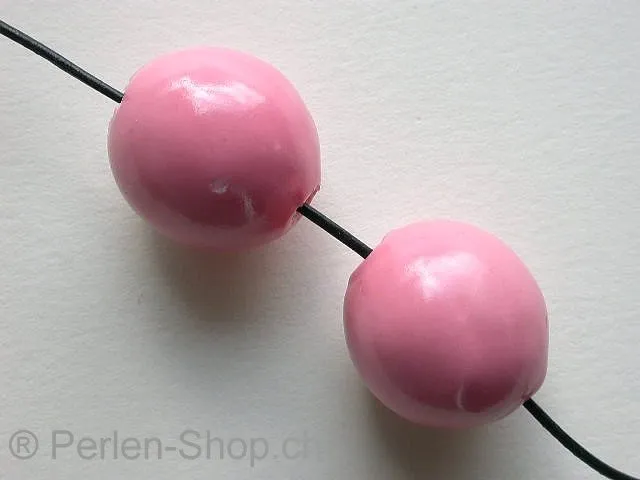 Ceramic Beads, round, ±20mm, pink, 1 pc.