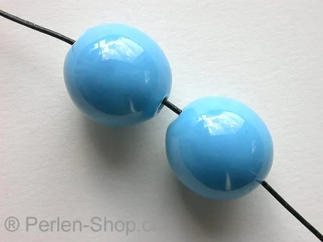 Ceramic Beads, round, ±20mm, turquoise, 1 pc.