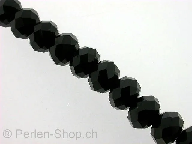 Briolette Perlen, schwarz, 8x10mm,12 Stk.