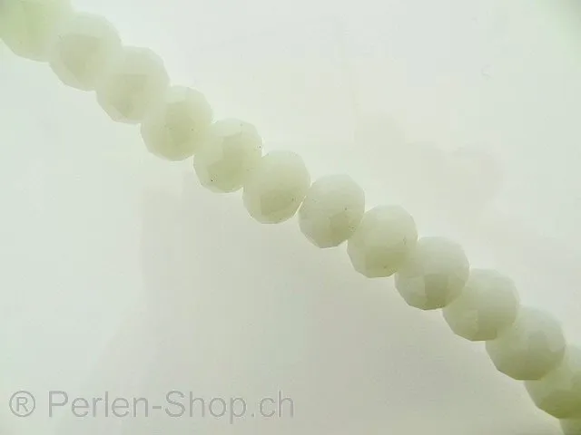 Briolette Perlen, Farbe: weiss, Grösse: 8x10mm, Menge: 12 Stk.