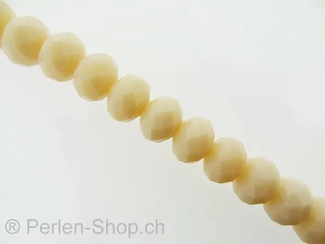 Briolette Perlen, Farbe: beige, Grösse: 6x8mm, Menge: 15 Stk.