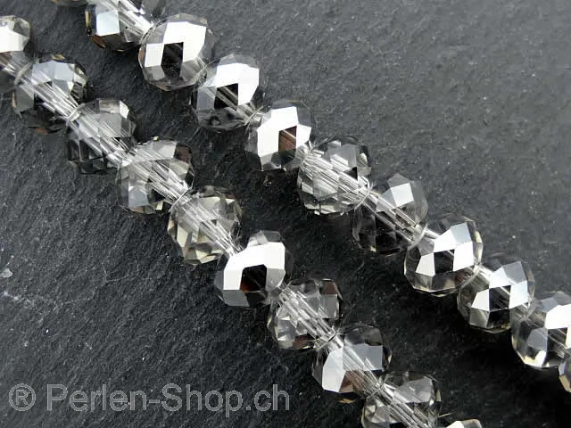 Briolette Beads, Color; grey irisierend, Size: ±6x8mm, Qty: 15 pc.