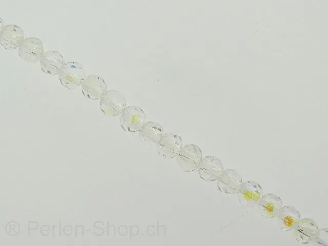 Facette-Geschliffene Glasperlen, kristall ab, 3mm, 50 Stk.