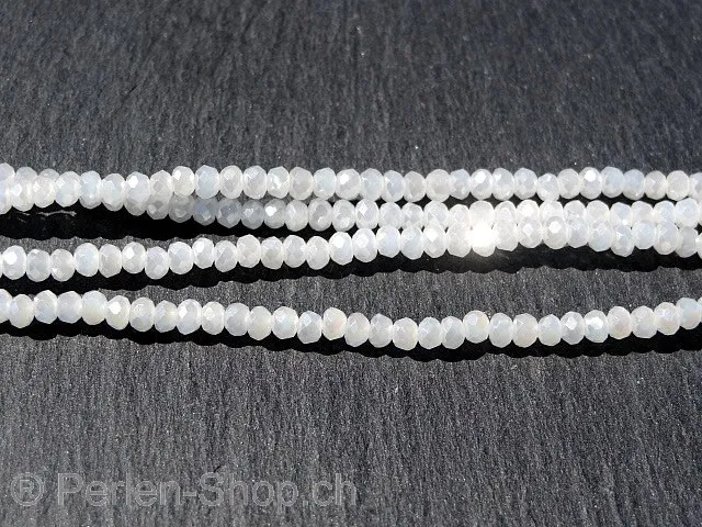 Briolette Beads, Color; white irisierend, Size: ±2x3mm, Qty: 50 pc.
