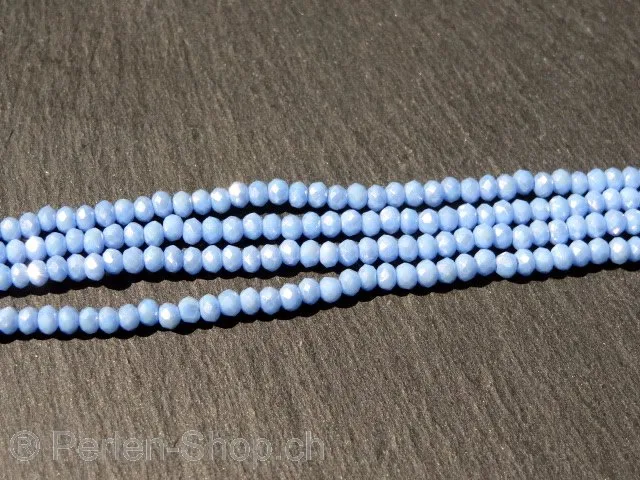 Briolette Beads, Color; blue irisierend, Size: ±2x3mm, Qty: 50 pc.