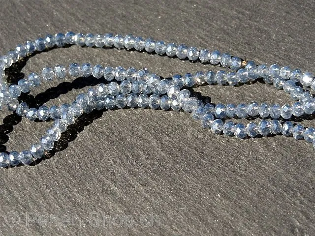 Briolette Beads, Coleur: blue irisierend, Taille: ±2x3mm, Quantite: 50 piece