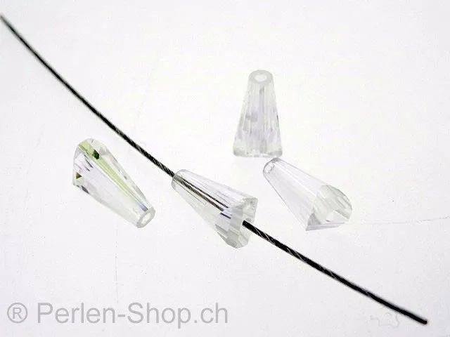 Glasperlen geschliffen, ±12x6mm, kristall AB, 1 Stk.
