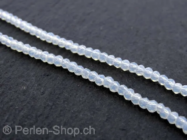Briolette Perlen, Farbe: weiss alabaster, Grösse: ±1.5x2mm, Menge: 50 Stk.