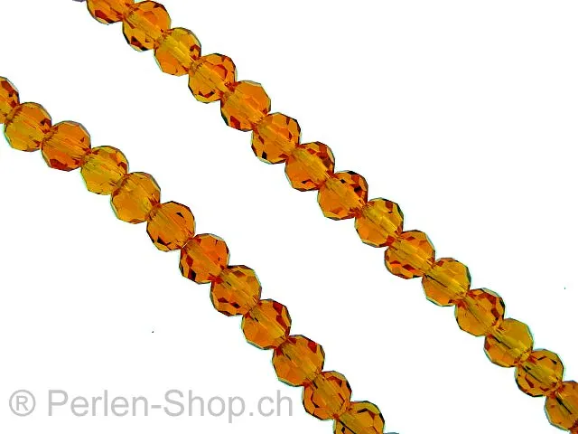 Facettes Beads, Coleur: orange, Taille: 4mm, Quantite: ±100 piece