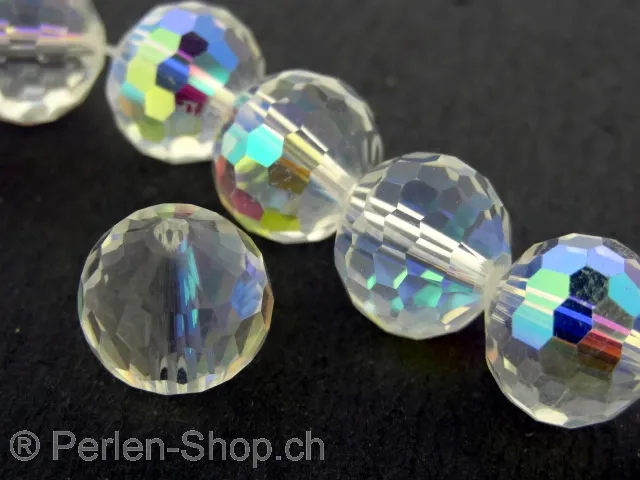 Perle Facette, Coleur: cristal ab, Taille: ±12mm, Quantite: 10 piece