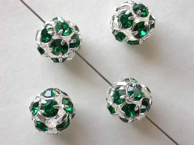 Strassball, emerald, 10mm, 1 pc.