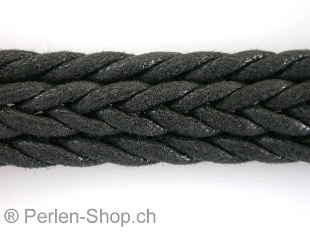 Wax cord, black, 21mm, 10 cm