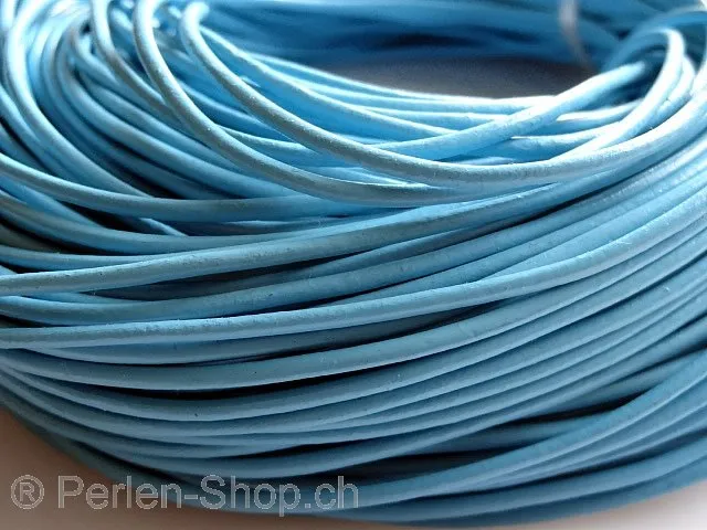 Leather Cord from coil, Color: turquoise, Size: 2mm, Qty: 1 meter