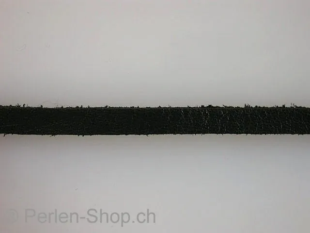 Leather Cord from coil, black, ±4x2mm, 10cm