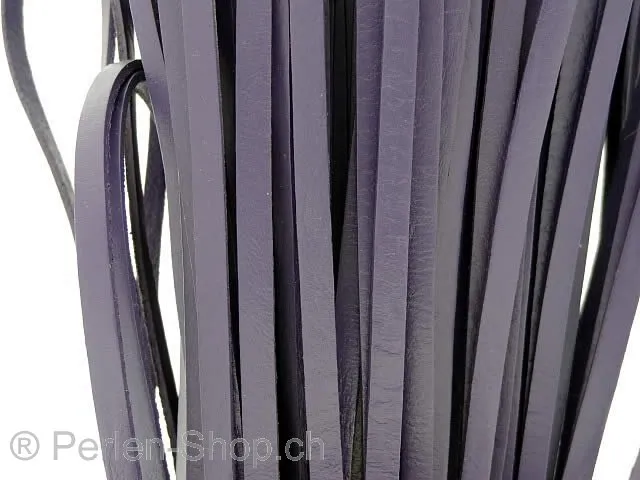 Leather Cord from coil, Color: purple, Size: ±5x2mm, Qty: 10cm
