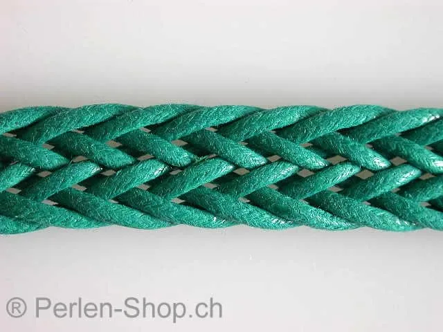 Wax cord, turquoise, ±16mm, 10 cm