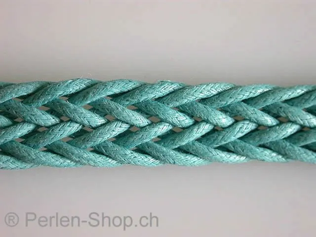 Wax cord, turquoise, ±16mm, 10 cm