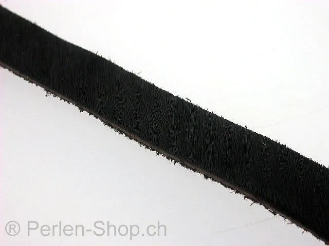 Lederband ab Spule, schwarz, ±12.5x2mm, 10cm