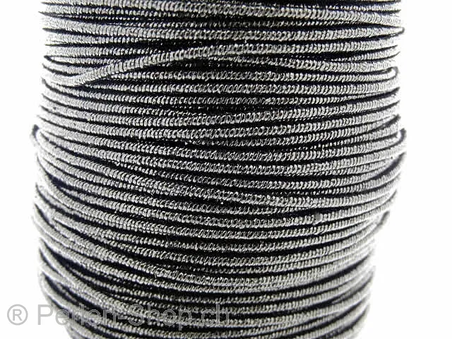 Aludraht mit Polyster umwickelt, Farbe: schwarz, Grösse: ±2mm, Menge: 1 Meter