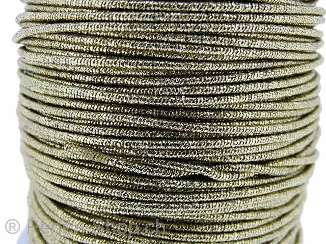Aluminum wire wrapped in polyster, Color: gold, Size: ±2mm, Qty: 1 Meter
