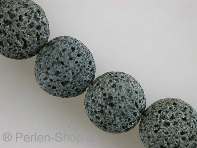 Lava Stein, rund, ± 12mm, grau, 5 Stk.