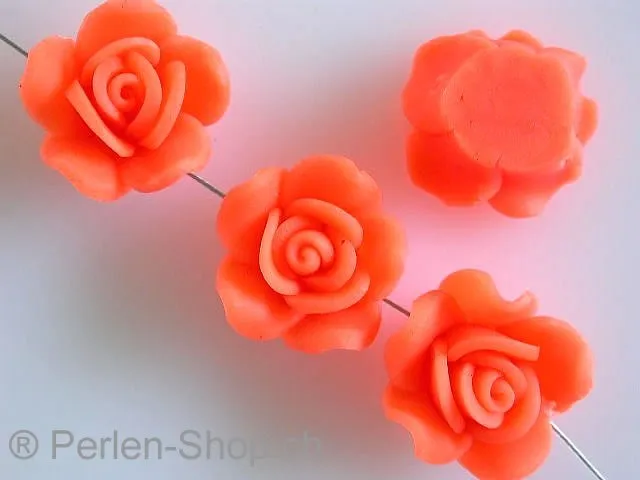 Rose, Kunststoff, orange, ±17x10, 1 Stk.