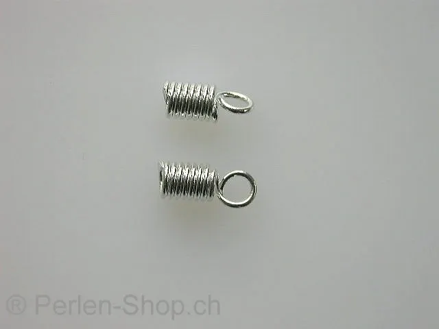 End closure, for 2mm cord ±3x7mm, SILVER 925, 2 pc.