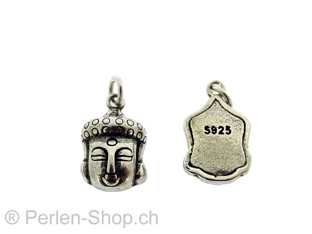 Silber Anhänger Buddha, Farbe: SILBER 925, Grösse: ±21x12x6mm, Menge: 1 Stk.