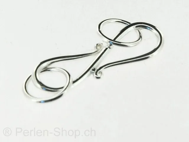 S-Hook with rings, SILVER 925, ±24mm 1 pc.