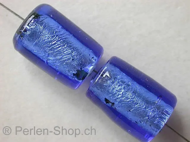 Silver Foil Tube, blau, 14mm, 5 Stk.