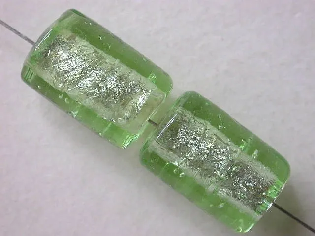 Silver Foil Tube, sea green, 14mm, 5 pc.