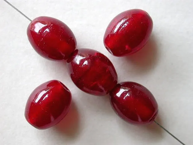 Oval, red, ±14mm, 5 pc.