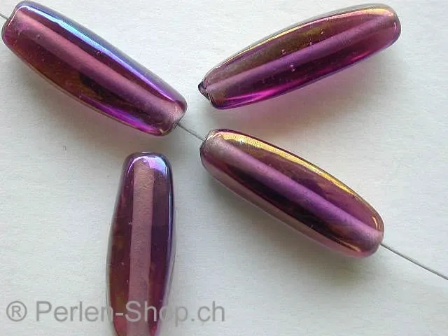 Oval Rectangle, purple rainbow, 25mm, 10 pc.