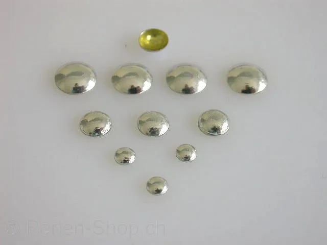 Crazy Deal Top Quality, Hotfix nailheads round, silver, ±8mm, 20 pc.