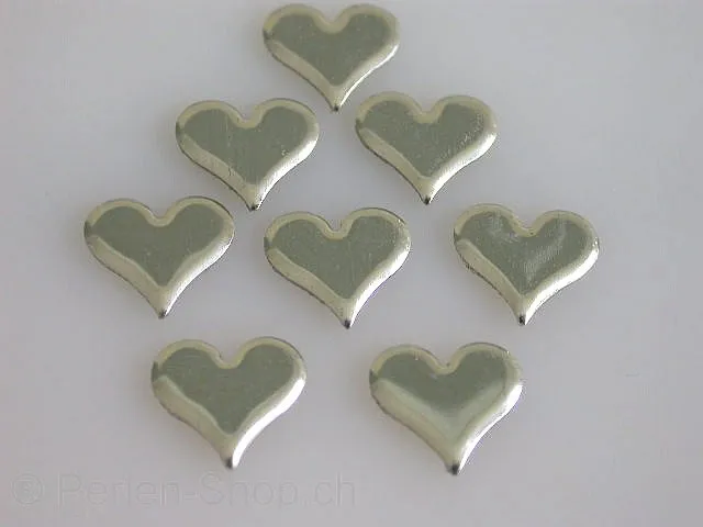 Hotfix nailheads heart, silver, ±10mm, 40 pc.