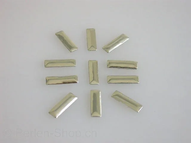 Crazy Deal Hotfix nailheads reqtangle, silver, ±10x3mm, 50 pc.