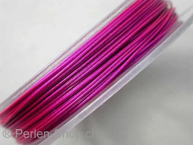 Brass wire with coating, pink, 0.45mm, 10 meter