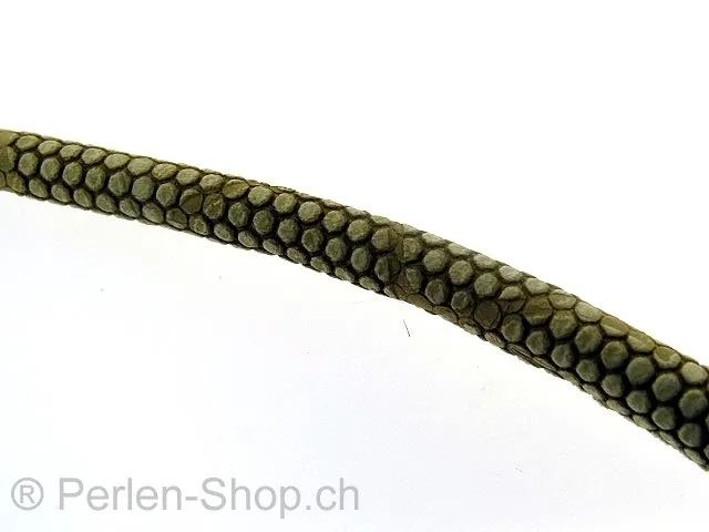 nappa Leder, Schlange Style, beige, ±6mm, 10cm