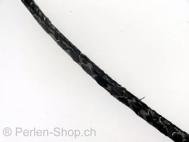 nappa Leather, Snake Style, grey, ±6mm, 10cm