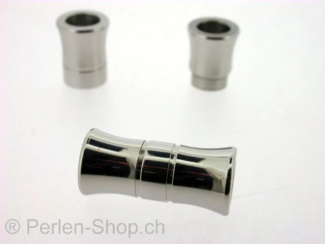 fermoir magnetique en acier inoxydable, Couleur: Platinum, Taille: ±21x9mm, Quantite: 1 piece