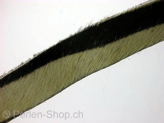 Leather Cord, zebra, ±14x2mm, ±100cm