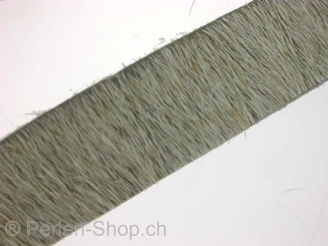 Leather Cord, grey, ±14x2mm, ±150cm